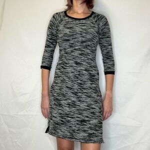 Old Navy Women's Casual Black & White Marl Dress 3/4 Length ST S SM Small TALL